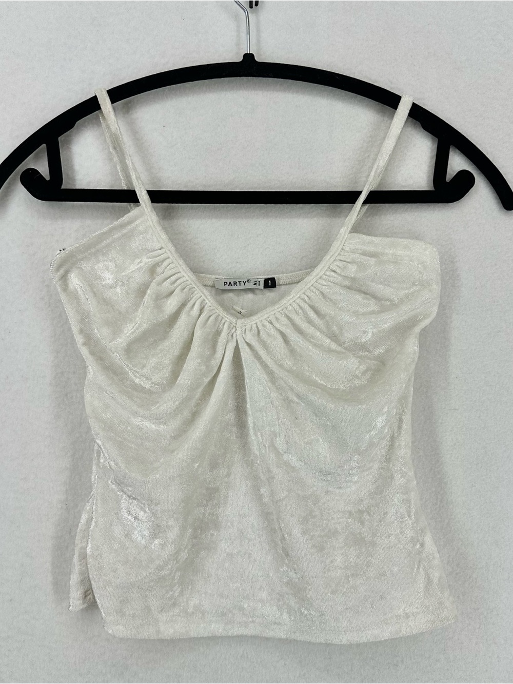 Party 21 Velvet Cami Tank Top Women’s Size XS Ivory Y2K